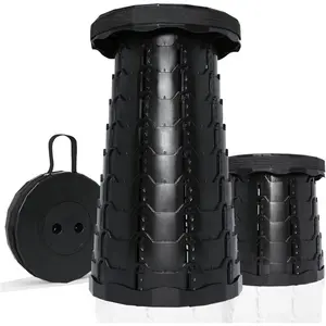 Premium Compact Folding Stool - Portable Seat with Adjustable Height for Outdoor Camping, Fishing, Hiking, BBQ and Party