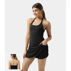 Halara Everyday Softlyzero Plush Backless 2-in-1 Activity Dress-Laugh
