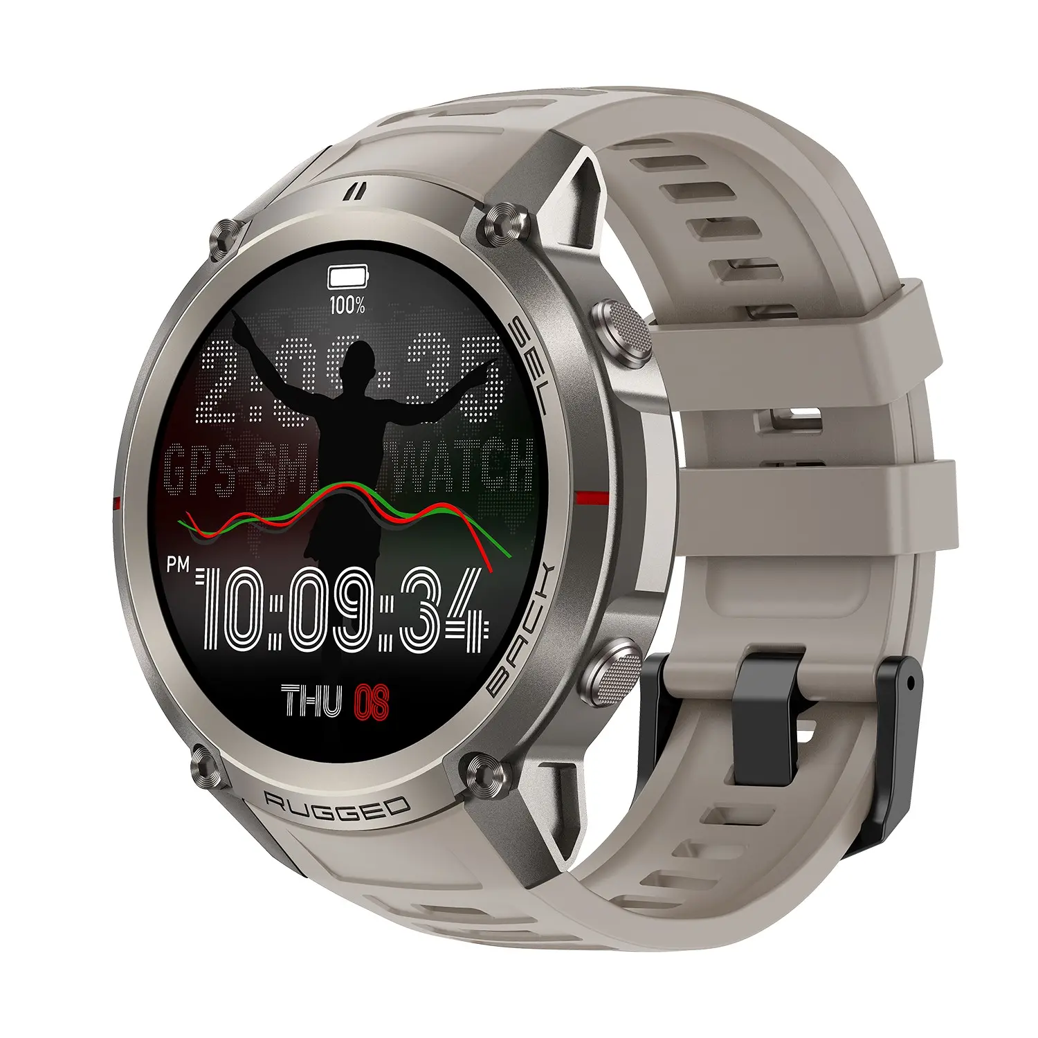 2026 Outdoor Adventure GPS Smart Watch, Offline Maps, Amoled Screen, Compass, Altitude Measurement, Multiple Sports Modes, Large Battery, Bluetooth-compatible, 5ATM Waterproof