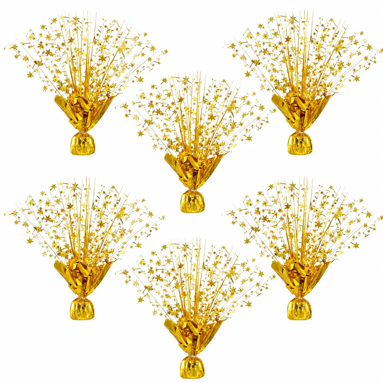 6PCS Metallic Starburst Table Centerpiece Set, Home & Festive Party Decor for Birthday, Wedding Events sohochic