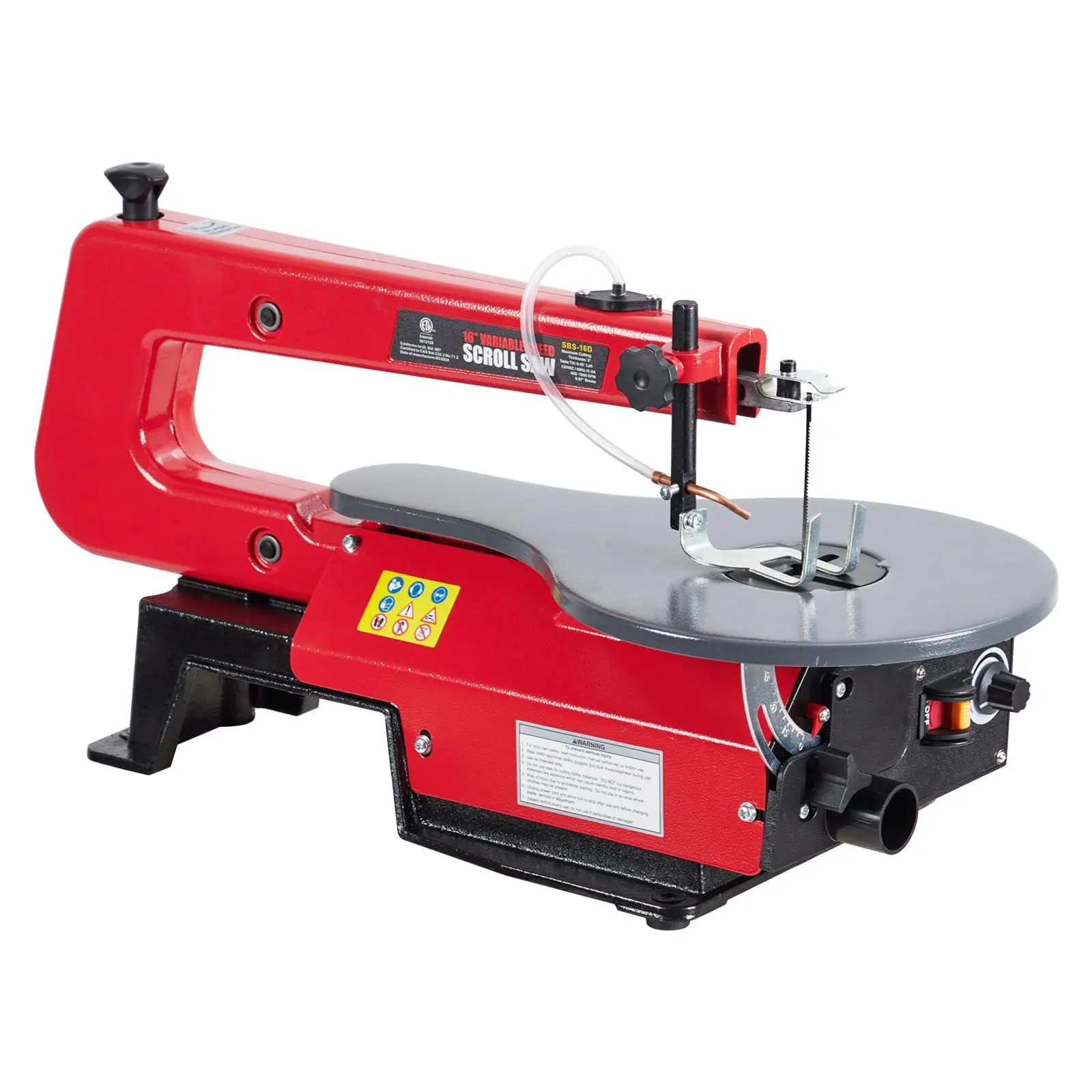 GARVEE 16-Inch Variable Speed Scroll Saw Functional Tool with 0-45° Tilting Worktable, Dust Port for Home Woodworking, Crafting Acrylic