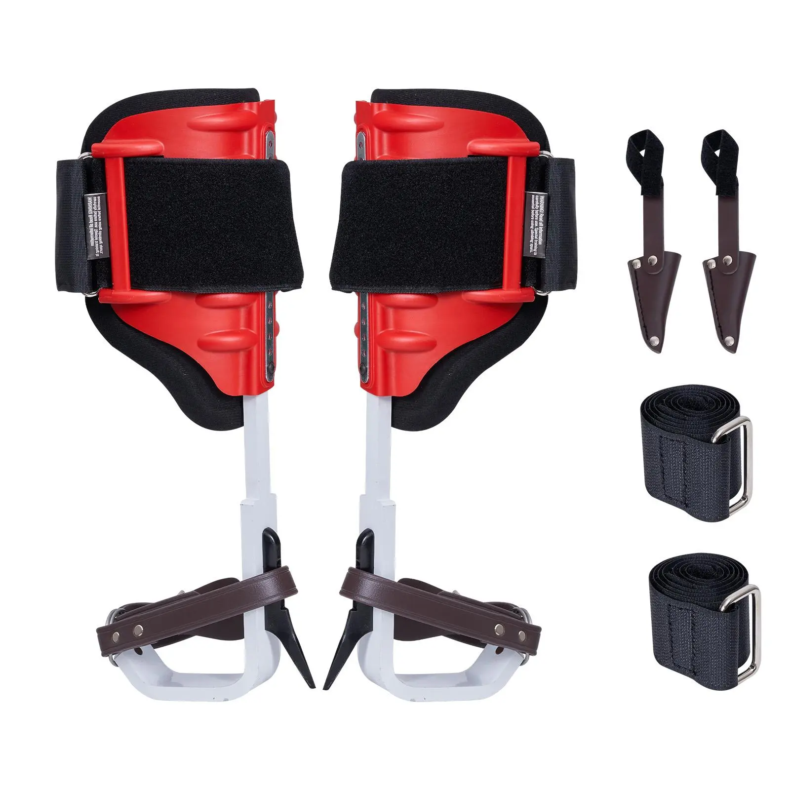 Red Aluminum Tree Climbing Spurs, ASTM Certified Arborist Gear with Adjustable Height, Secure Fit Nylon & TPU Straps, 350 lbs Capacity for Outdoor Sport, Shock Absorbent, Eva, Forged Steel Spikes