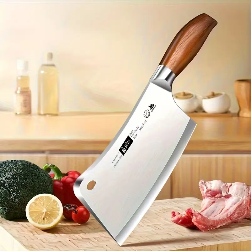 Premium Stainless Steel Heavy-Duty Meat Cleaver, Professional Ultra-Sharp Butcher Knife with Ergonomic Handle - Built for Tough Meat and Bone Prep, Heavy-Duty for Power, Resists Rust, Ideal for Home Cooking Bone Chopping
