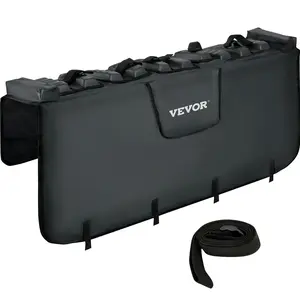 【Summervibes】VEVOR Tailgate Pad, 54" Wide Pickup Truck Tailgate Bike Pad, Bike Tailgate Protection Cover Carries up to 5 Bikes, Truck Bed Bike Pad with PVC Outer Layer, Tool Pocket and Straps