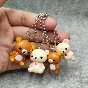 FASHION4U - Rilakkuma Korilakkuma Key Chain Couple Relax Bear Cute Keychains New Bags Car Keys Ring Pendant Decor Kids Toys Best Friend Gift