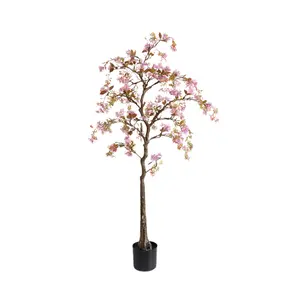 Artificial Flowering Tree, Fake Begonia Flower Tree for Home Decoration and Photography Props
