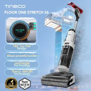 Tineco Floor ONE STRETCH S6 Wet Dry Vacuum Cleaner, 180°Lay-flat, 5.1 inch Compact Design,158℉ Flashdry Self-Cleaning in 5min, Long Runtime, Dual-Sided Edge Cleaning, Enhanced Cleaning Flexibility
