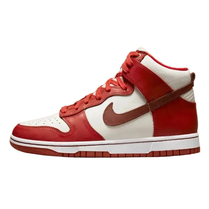 Air Jordan Dunk High LXX Women's High-Top Sneaker in Cinnabar Red and White, Classic Lace-Up for Casual Wear
