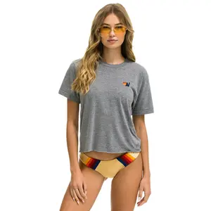 BASIC BOYFRIEND TEE - HEATHER GREY BASIC BOYFRIEND TEE - HEATHER GREY