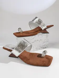 5cm Heel Square Toe Open-Toe Fashion Sandals, Slip-On Summer High Heels, Suitable for Office, Date, Dinner, Daily Casual Wear