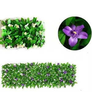 Expandable Garden Fence Screen 1pc/2pcs, Decorative Artificial Hedge Privacy Screen for Backyard Patio Wall, Floral Garden Border Panels, Faux Flower Fence