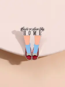 Wizard of Oz Brooch Shoes There's No Place Like Home Text Return to Home Theme Fan Collection Jewelry Accessories