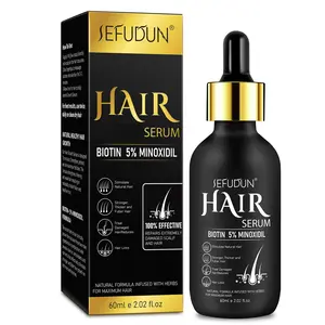Sefudun Hair Growth Serum, Natural Herbal Formula, Repairs Damaged Split Ends, Strengthen Hair, Hair & Beard Care, 60ML Liquid, No Flammable