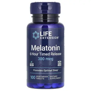 Life Extension Melatonin, 6 Hour Timed Release, 300 mcg, 100 Vegetarian Tablets