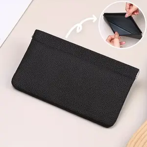 Super Soft Genuine Leather Long Wallet with Automatic Closure, Passport Holder, Makeup Bag, Essential for Travel, Universal Gift for Men and Women