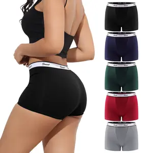 LEVAO 5 Pack Women’s Cotton Boyshorts – Stretch Boxer Briefs Underwear, Comfy Full Coverage Panties