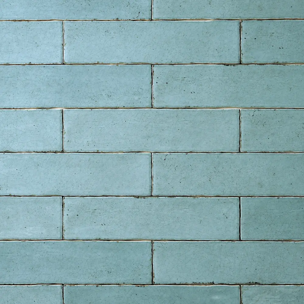 San Fran Volga Blue Crackled 3x12 Ceramic Tile Glossy
