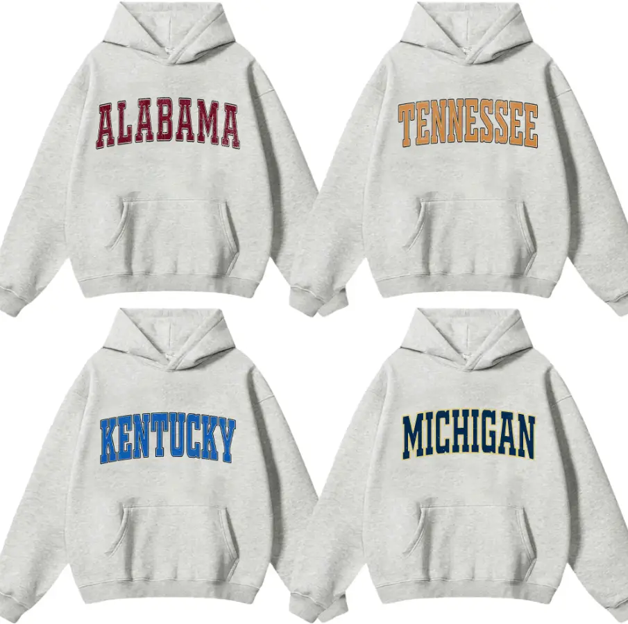Vintage Varsity Collage Football Ash Grey Hoodie, Distressed College Athletic Hoodie, Unisex Classic Fit Cotton Shirt, Fashion For All, Gameday Hometown Hoodie