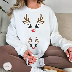 [Sale Up To 50%] Reindeer Pregnancy Sweatshirt, Maternity Sweatshirt, Pregnancy Announcement Reveal Gift, Mom To Be, Pregnancy Christmas streetwear graphic tee