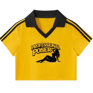 PROFESSIONAL POSER Cropped Jersey - Black Trim and Bold Logo Design