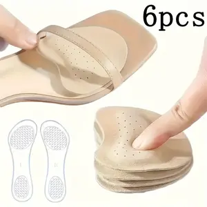 6pcs high heels front foot pad sandals anti-slip stick summer anti-pain foot pad sweat-absorbent anti-slip stick tool does not tiring feet half size pad Footwear Shoe Insoles Bedroom Nail