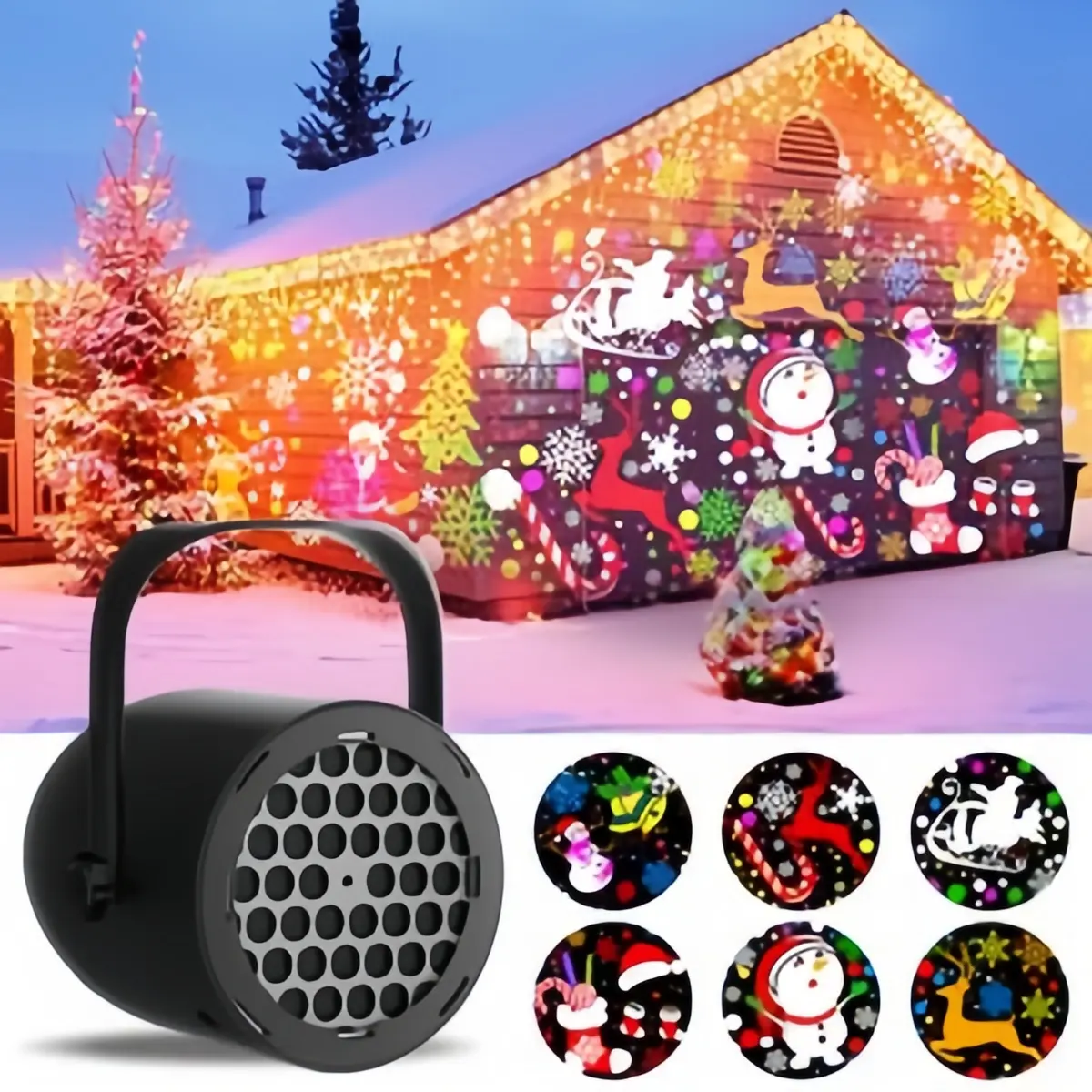 Holiday Night Light,LED Christmas Projection Light Colorful Rotating Decorative Light Christmas Day Atmosphere Light Stage Light