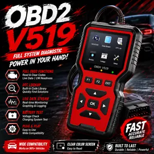 V519 Custom Universal Car OBD II Diagnostic Scanner Car Diagnostic Scanner  Fault Detector