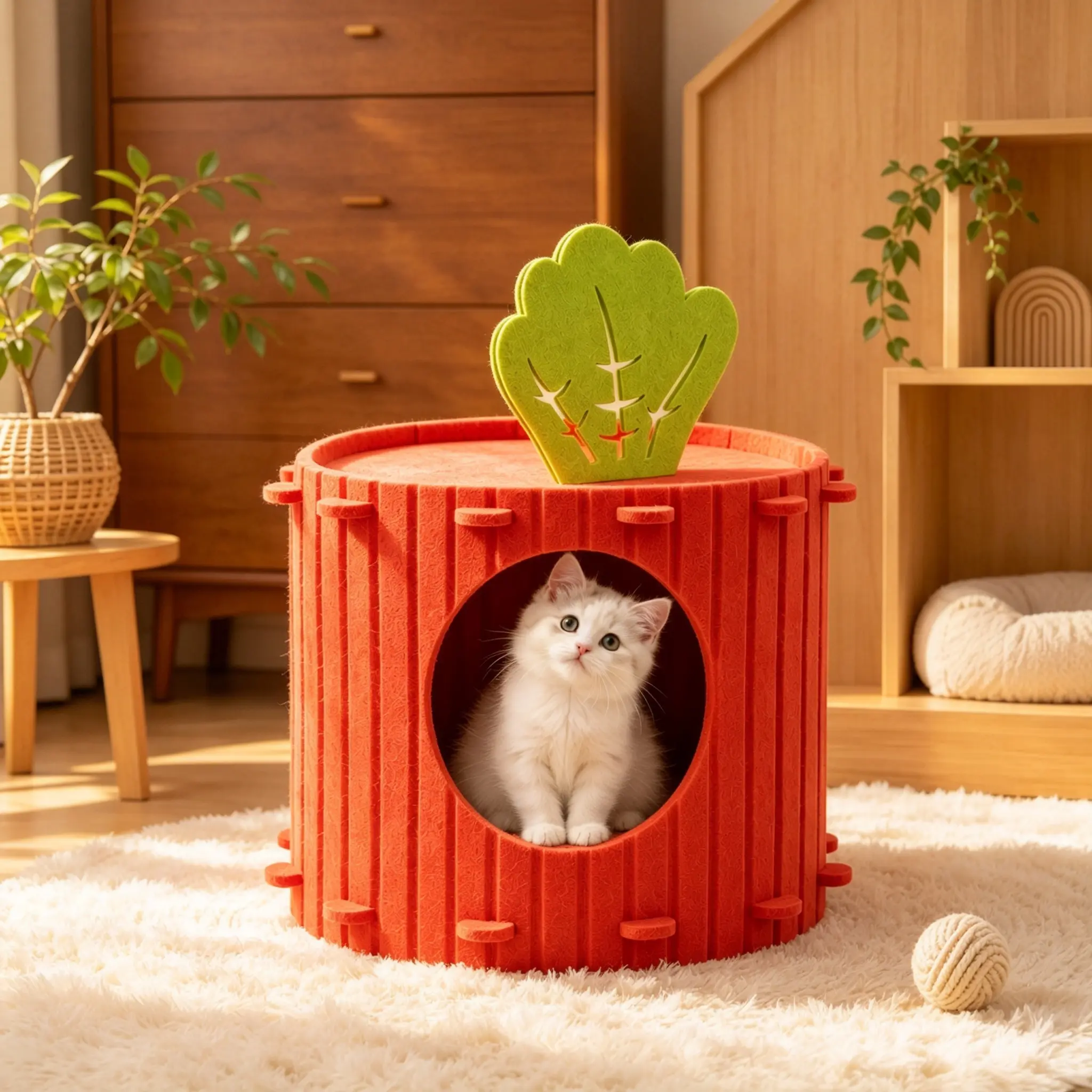 Carrot Shaped Felt Cat Cave