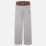 Aelfric Eden Men's Cotton Vintage Clothing Joggers - Plaid Patchwork, Double Drawstring Elastic Waist, Stripe Accents, Pockets, Chic Knitting, Cute Loose Casual Baggy Unisex Streetwear Summer Pants,sohochic