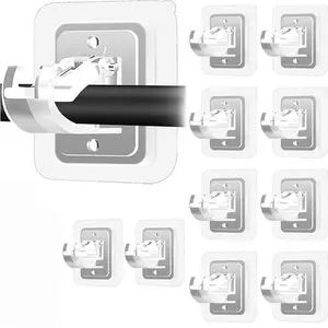 10pcs Adjustable Curtain Rod Brackets with Transparent Clips & Drapery Hooks, Multipurpose Rod Holder for Room Decor, Ideal for Livingroom & Bathroom,summervibes