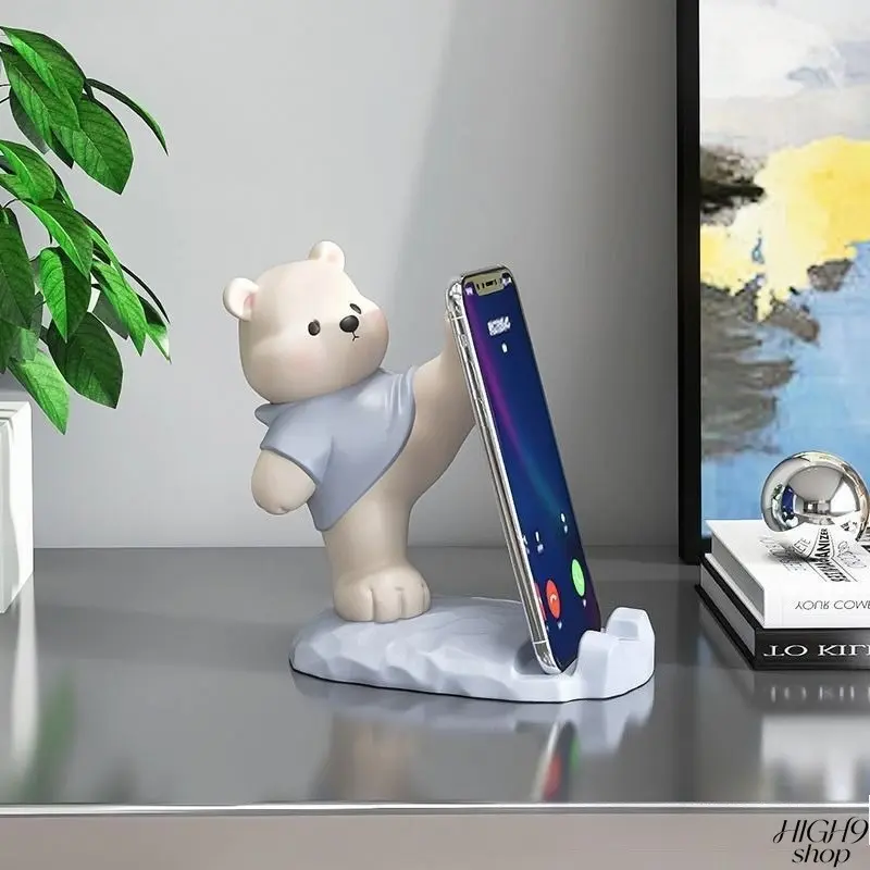 Cute Cartoon Bear Shaped Adjustable Cell Phone Stand, Multifunctional Stable Desktop Phone Holder, Practical Lazy Bracket Accessory Suitable For Home Study Desk, Office Workspace And Daily Entertainment Scenarios