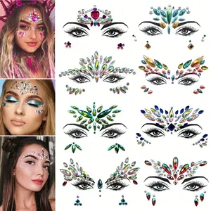6pcs Facial Diamond Stickers Acrylic Face Art Party Decoration, Unique Design & Durable Material, Perfect for Festive Occasions