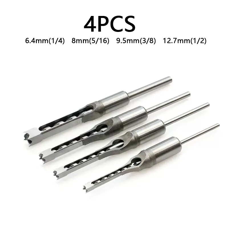 Woodworking Square Hole Drill Bit, Mortise/Tenon Drill, Blind Hole Drill, Square Hole Cutter, Mortising Pin, Woodworking Tools