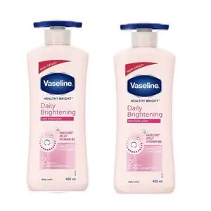 Vaseline Daily Brightened Lotion 600 mL - Lightweight Non-Greasy Formula for Even Tone - 2 Pack - Alcohol Free - Moisturizing - 20.3 oz