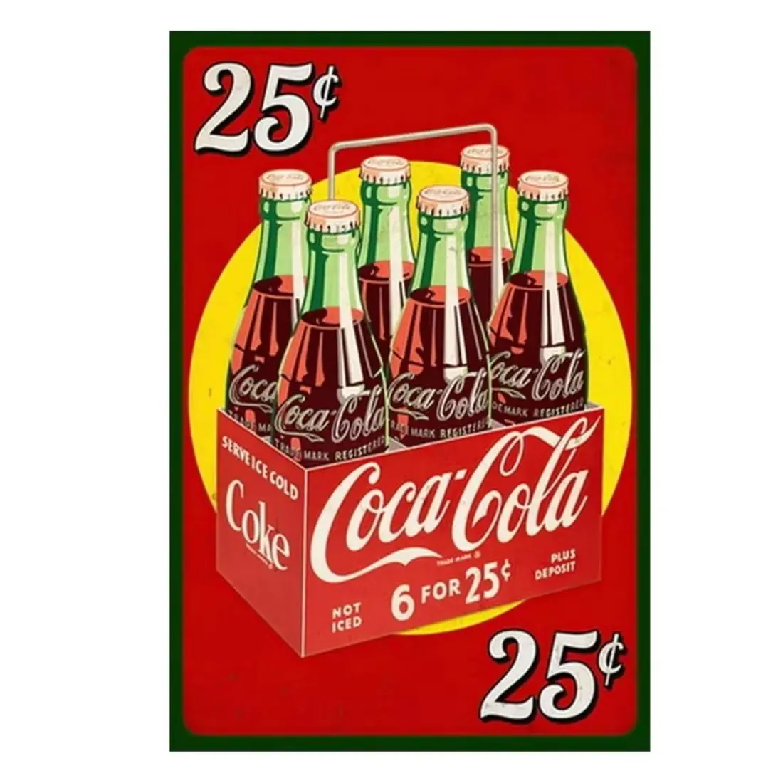 Vintage Coca-Cola Metal Sign, Retro Wall Decor Poster for Bar Restaurant Cafe Club, Men's Lounge Decoration, Cold Drinks Message