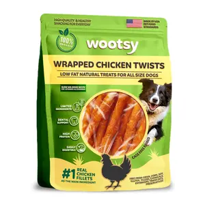 Wootsy Chicken Wrapped Rawhide Sticks - Supports Dental Health Dog Treats, Real Chicken, Grain Free, High Protein, Low-Calorie Canine Chews for Small, Medium, Large Dogs, 24 oz natural  dog