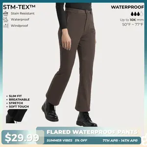 PUFFIT STM-TEX Slim Fit Flared Waterproof Pants With Adjustable Belt, Super stretch, Walk & Outdoor Ready,Comfort Fit,Hiking,Casual Fitted Style