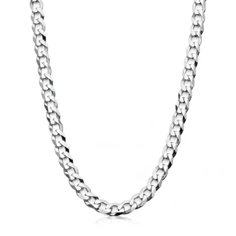 Men's 4MM 925 Sterling Silver Italian Curb Cuban Chain Necklace - Exquisite Fancy Link Chain, Men's Jewelry for Anniversary, Available in 16", 18", 20", 22", 24", 30"
