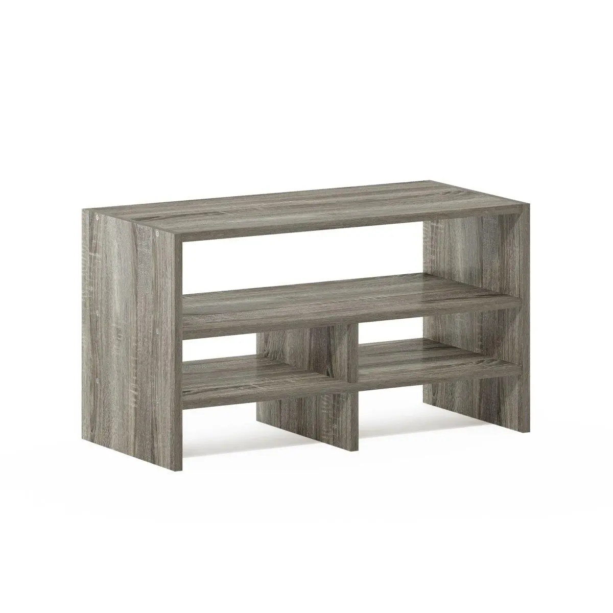 Furinno Hermite 5-Section Desktop Organizing Shelf Bookcase - French Oak Finish Wood Workstation, Sturdy Computer Desk, Stable Tabletop, Classic Cabinets, Racks & Shelves, Easy Setup Office Commercial Furniture, Wipe with Damp Cloth