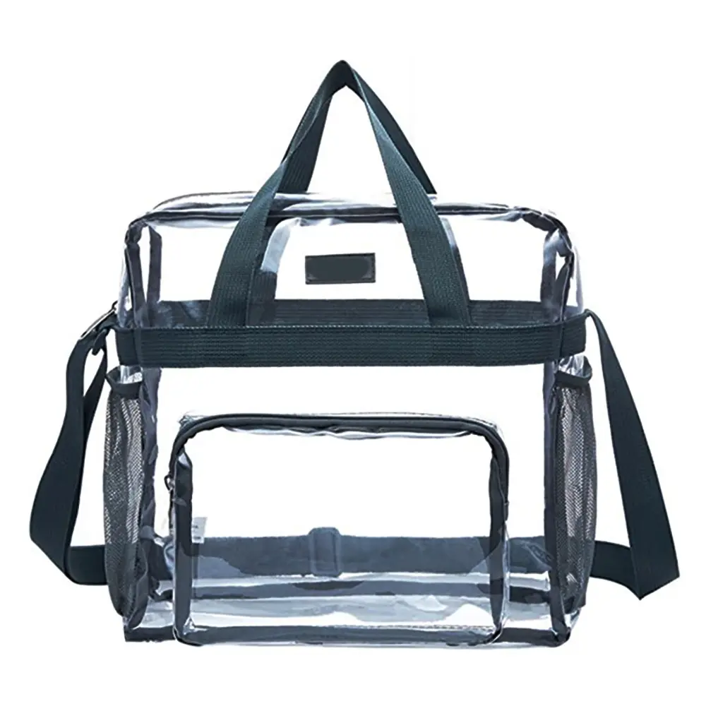 Clear Bag For Stadium Events 12×6×12 Beach Lunch Tote Transparent Crossbody Bag Purse Stadium Approved, Waterproof & Lightweight Men Women Sports Bag