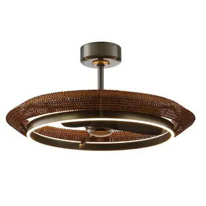 Elijah 33" Luxury Fandelier | Black Charcoal Ceiling Fan Light with Remote | Modern Chandelier Fan