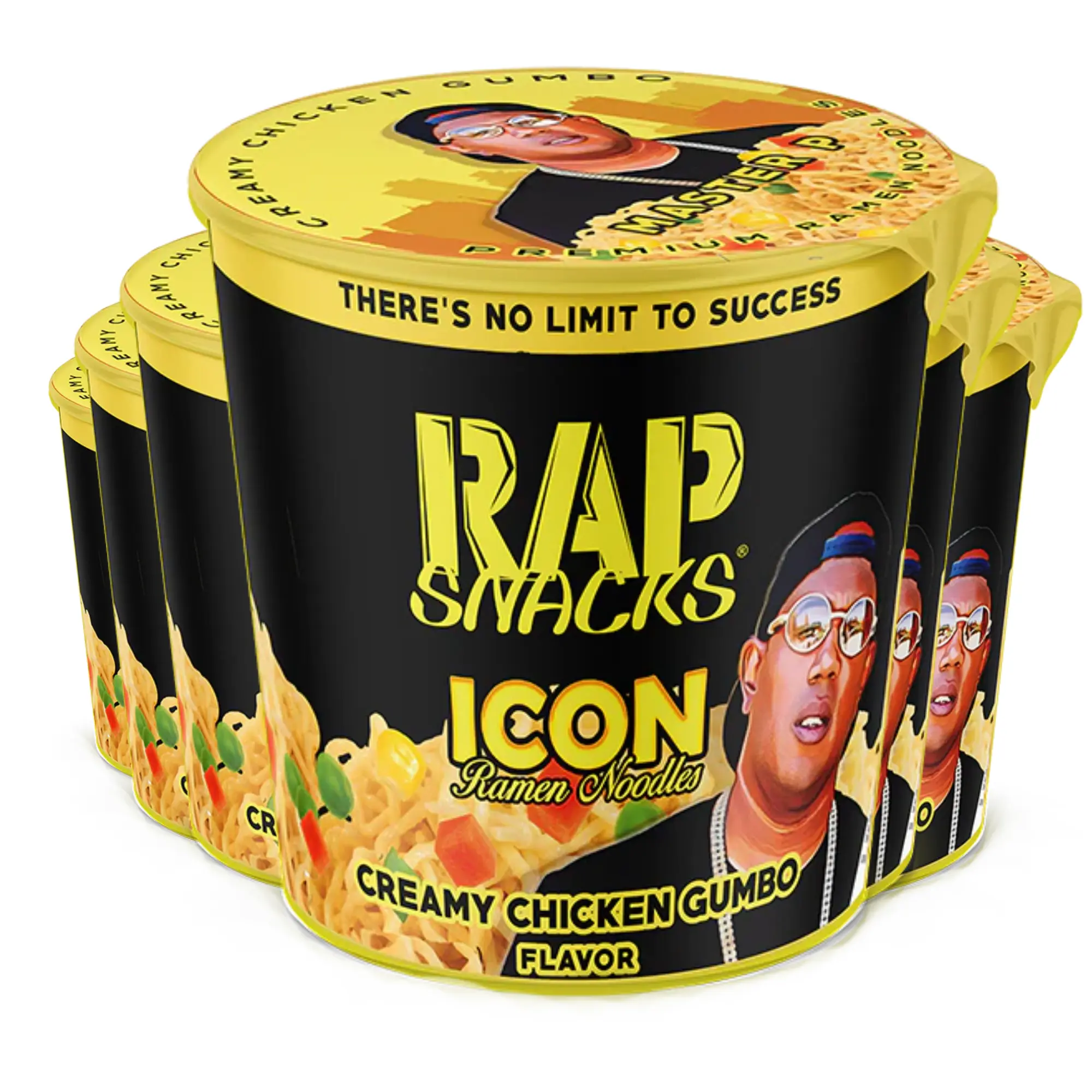 Rap Snacks Creamy Chicken Gumbo Ramen Master P 2.25oz Cup (Pack of 6)
