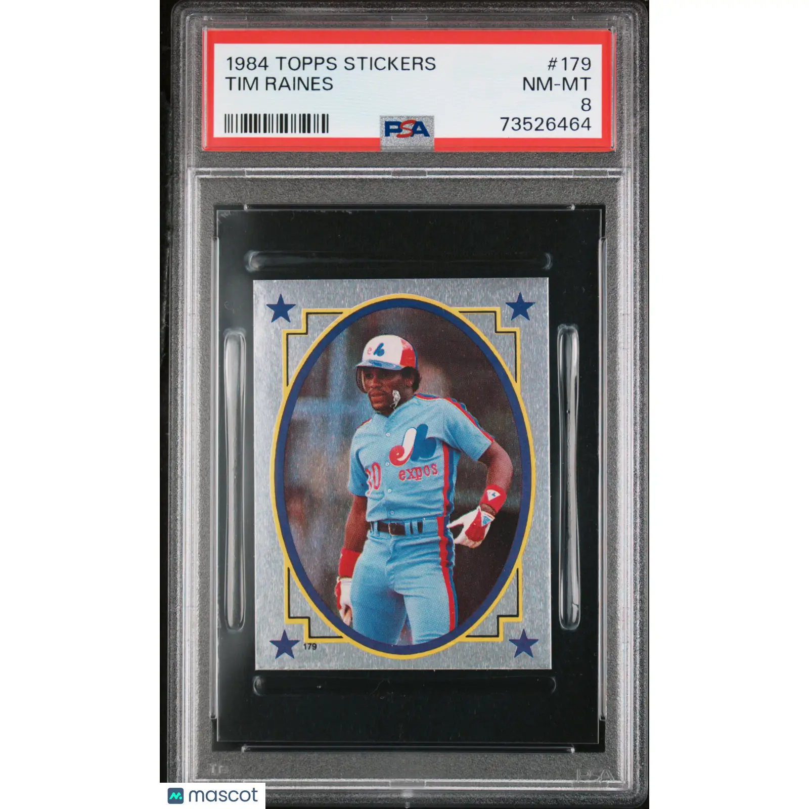 Tim Raines PSA 1984 Topps Stickers Baseball #179 8 73526464