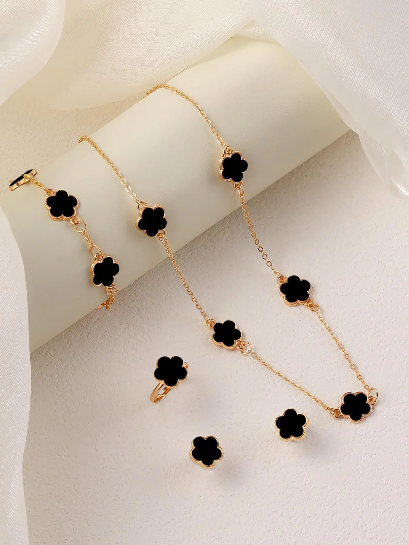 Mother's Day Gift, Flower Design Matching Jewelry Set, Earrings, Fashion Jewelry for Party, Trendy All-match & Exquisite Jewelry for Birthday Gift Jewellery