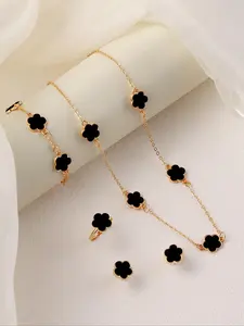 Mother's Day Gift Flower Design Matching Jewelry Set, Fashion Jewelry for Party, Daily Clothing Decor, Trendy All-match & Exquisite Jewelry for Birthday Gift