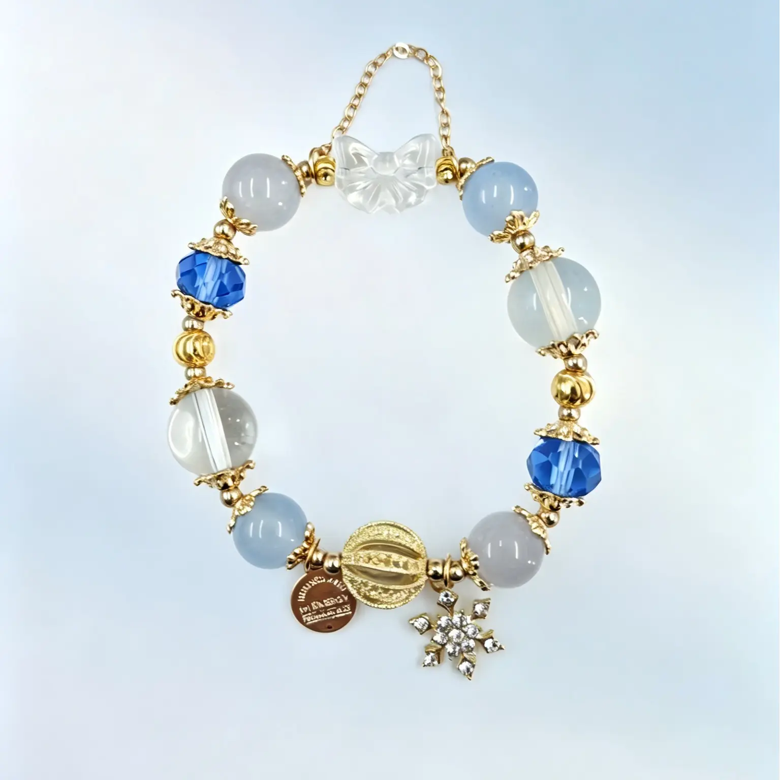 Blue Crystal Bracelet, Stress Relief Jewelry for Beading & Jewelry Making DIY Projects, Intuition Aid, Mind Calming, Communication Enhancing, Sleep Improving, Confidence Boosting