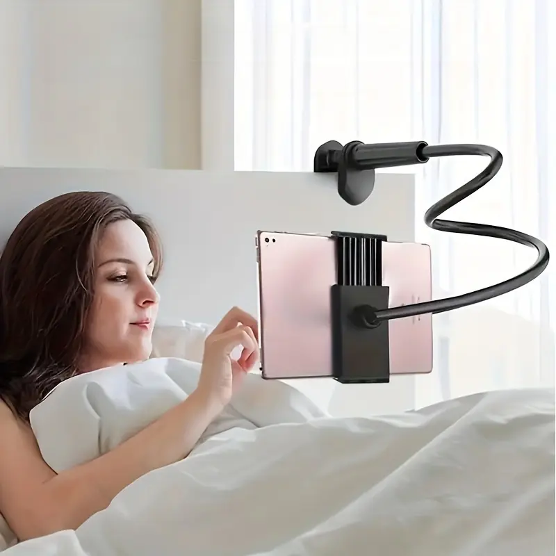 1pc Mobile Phone Gooseneck Bracket, 360 Flexible Bracket, Long Arm Mobile Phone Clip, Flexible Phone Holder, Cell Phone Holders, Suitable for Mobile Phone and Tablet Devices, Relieve Cervical Spine and Hand Fatigue