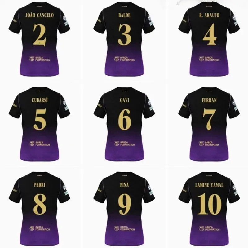 Unisex Soccer Jersey Black and Purple Striped Soccer Mamba Mentality Jersey #11 Raphinha Fan Style Football Shirt 26 27