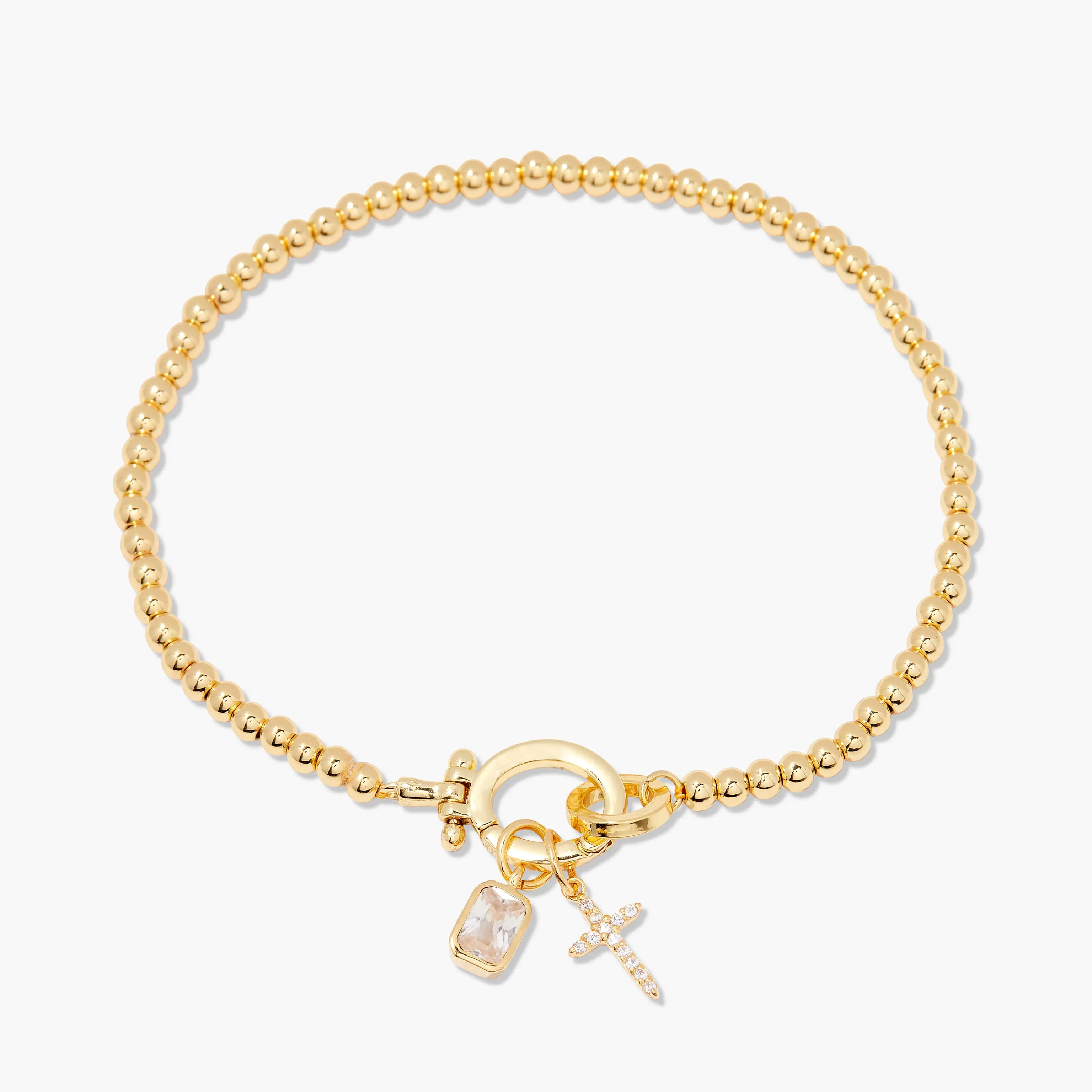 Josephine Cross Birthstone Bracelet in Gold by Brook and York
