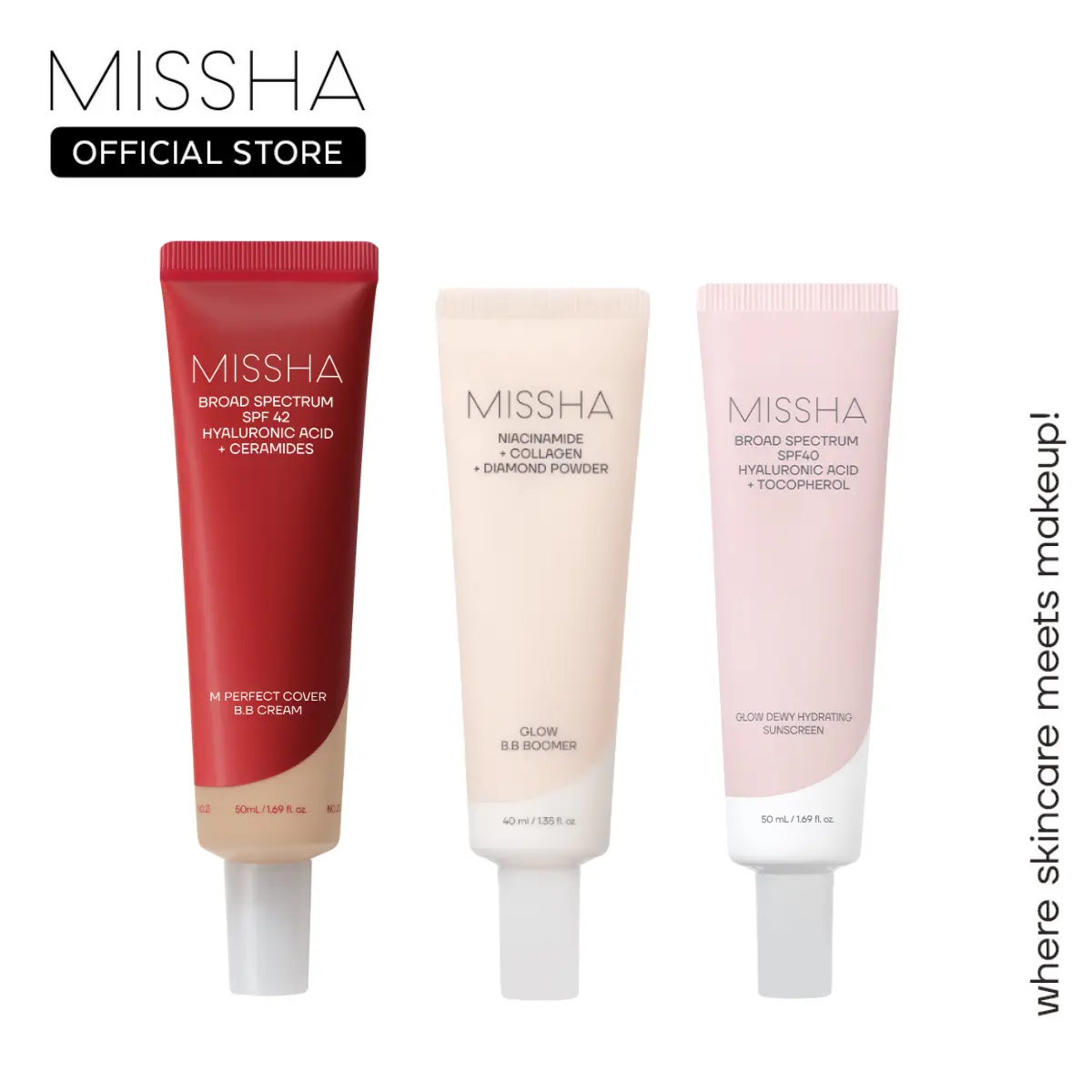 [MISSHA Official] Tiktok's Best BB Cream + Boomer Primer + Hydrating Sunscreen Trio